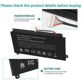 Fancy Buying PA5208U label close-up displaying voltage and capacity for easy verification