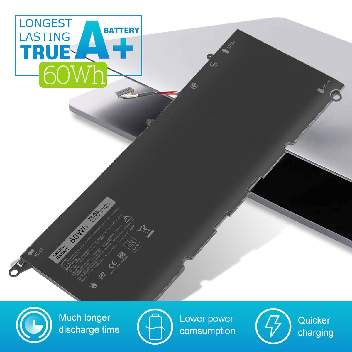 Fancy Buying battery on a workspace showing restored laptop portability