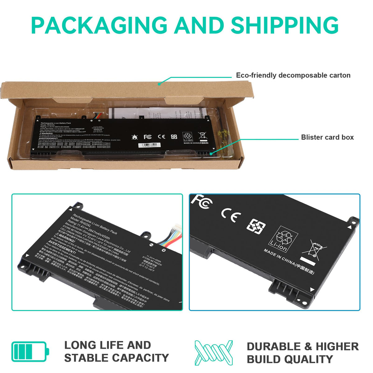Fancy Buying warranty card beside battery showing included 12-month support