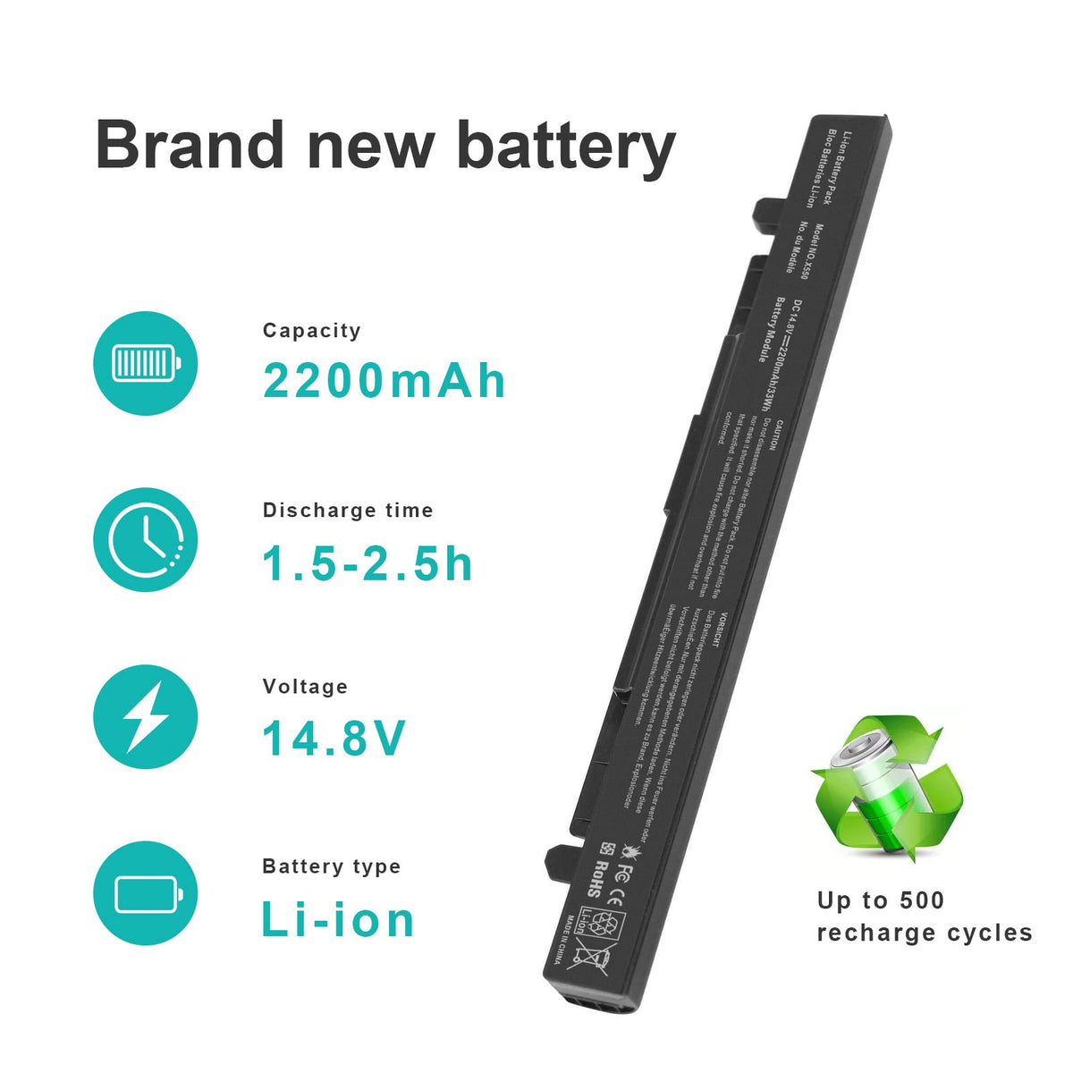 Fancy Buying battery next to ruler showing compact size for compatibility