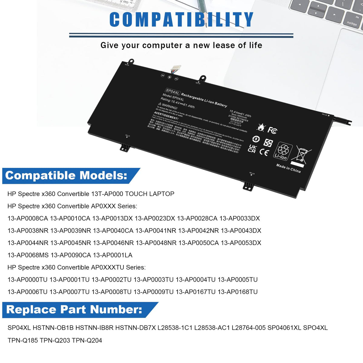 Fancy Buying battery installed in HP Spectre x360 restoring runtime