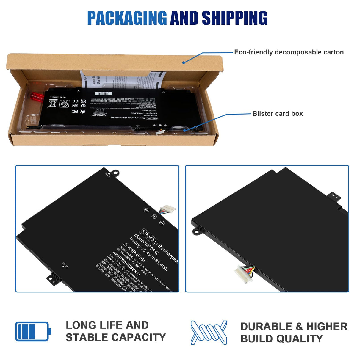 Fancy Buying battery certification icons showing CE and FCC safety