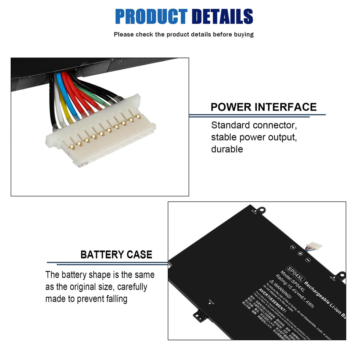 Fancy Buying battery connector closeup illustrating secure fit