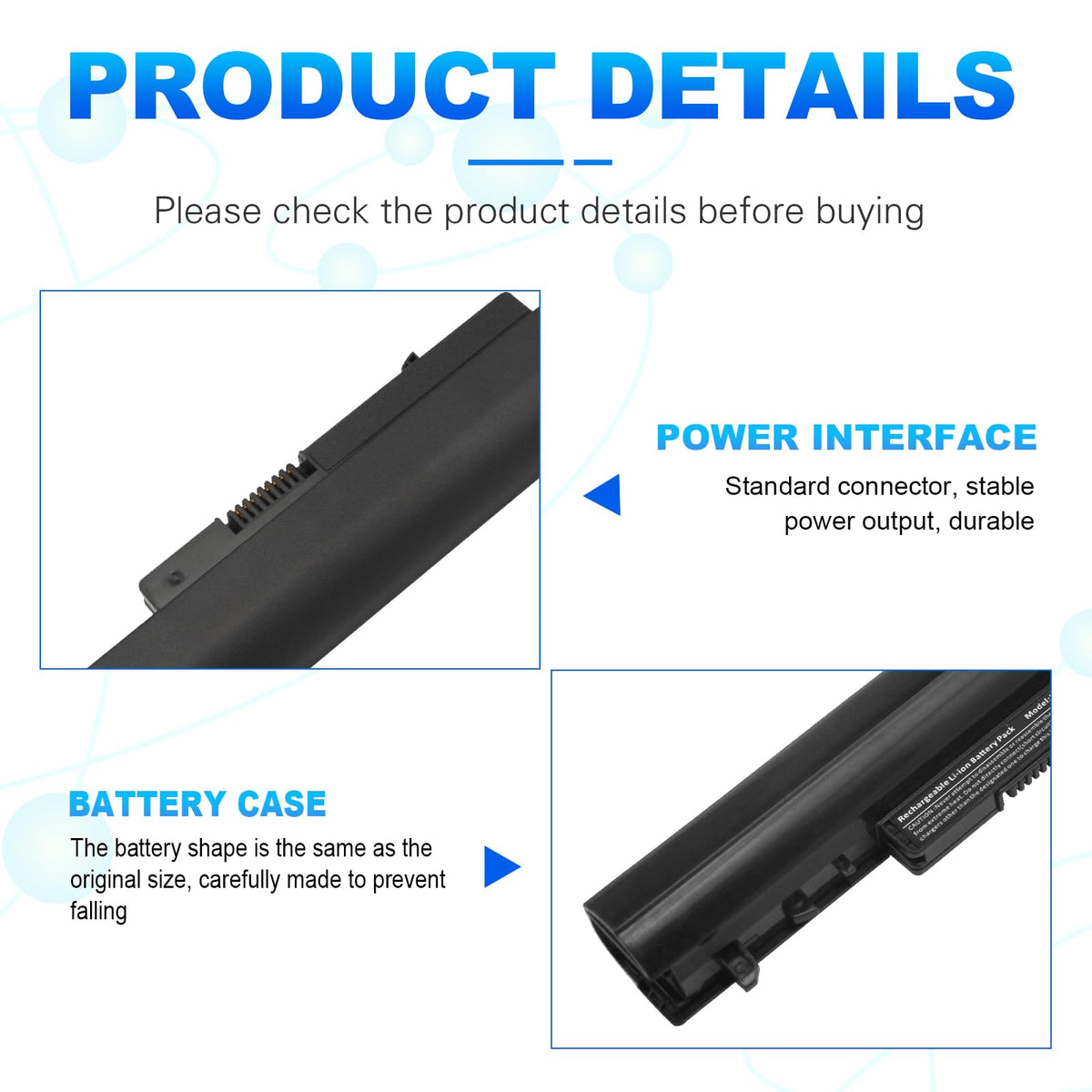 Fancy Buying spare battery label image, capacity and safety features for HP LA04
