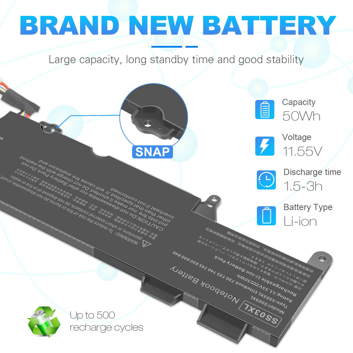 Fancy Buying battery installed in EliteBook 840 showing restored laptop mobility