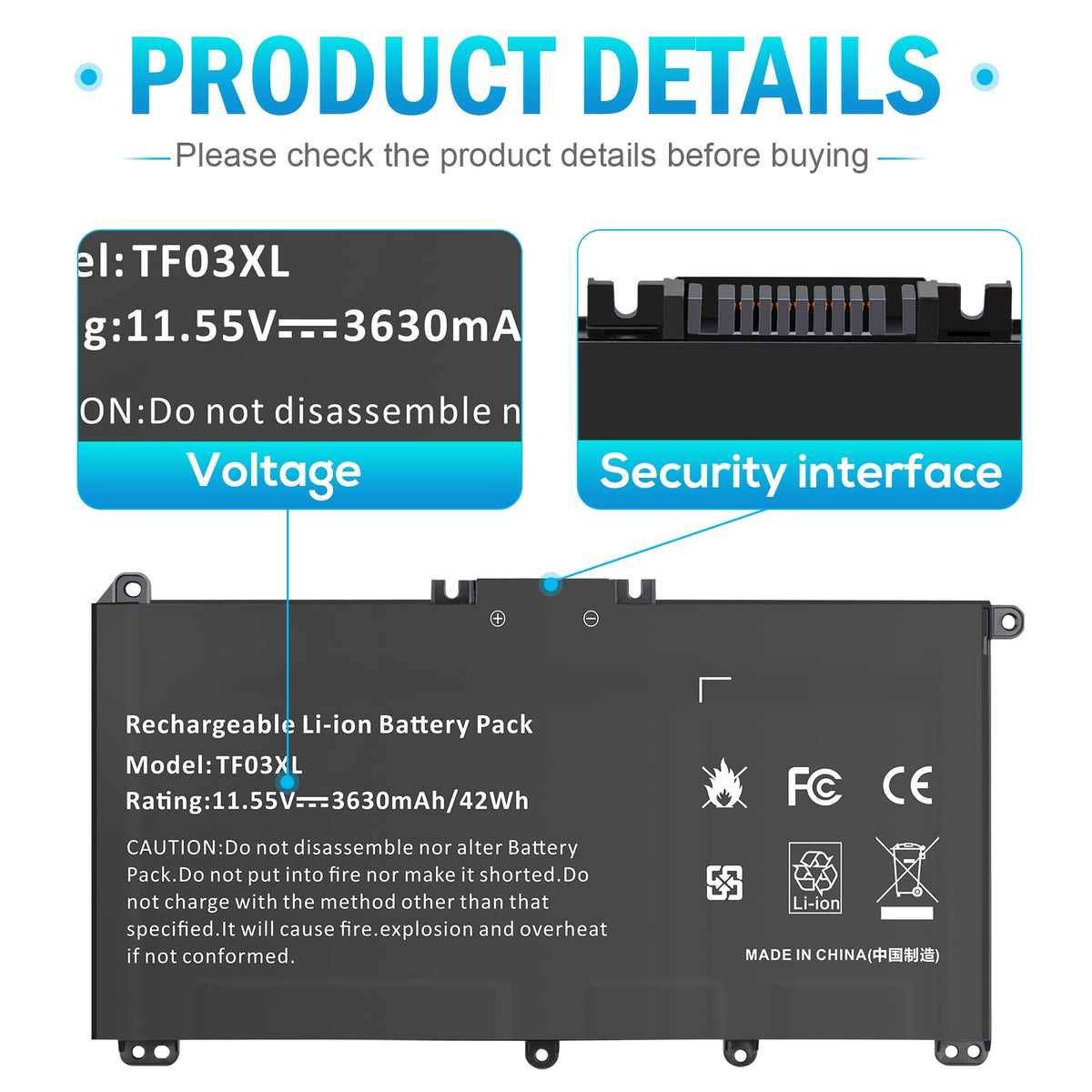 Fancy Buying TF03XL next to ruler showing compact dimensions and scale