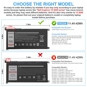 Fancy Buying battery label close-up showing model numbers and fit verification