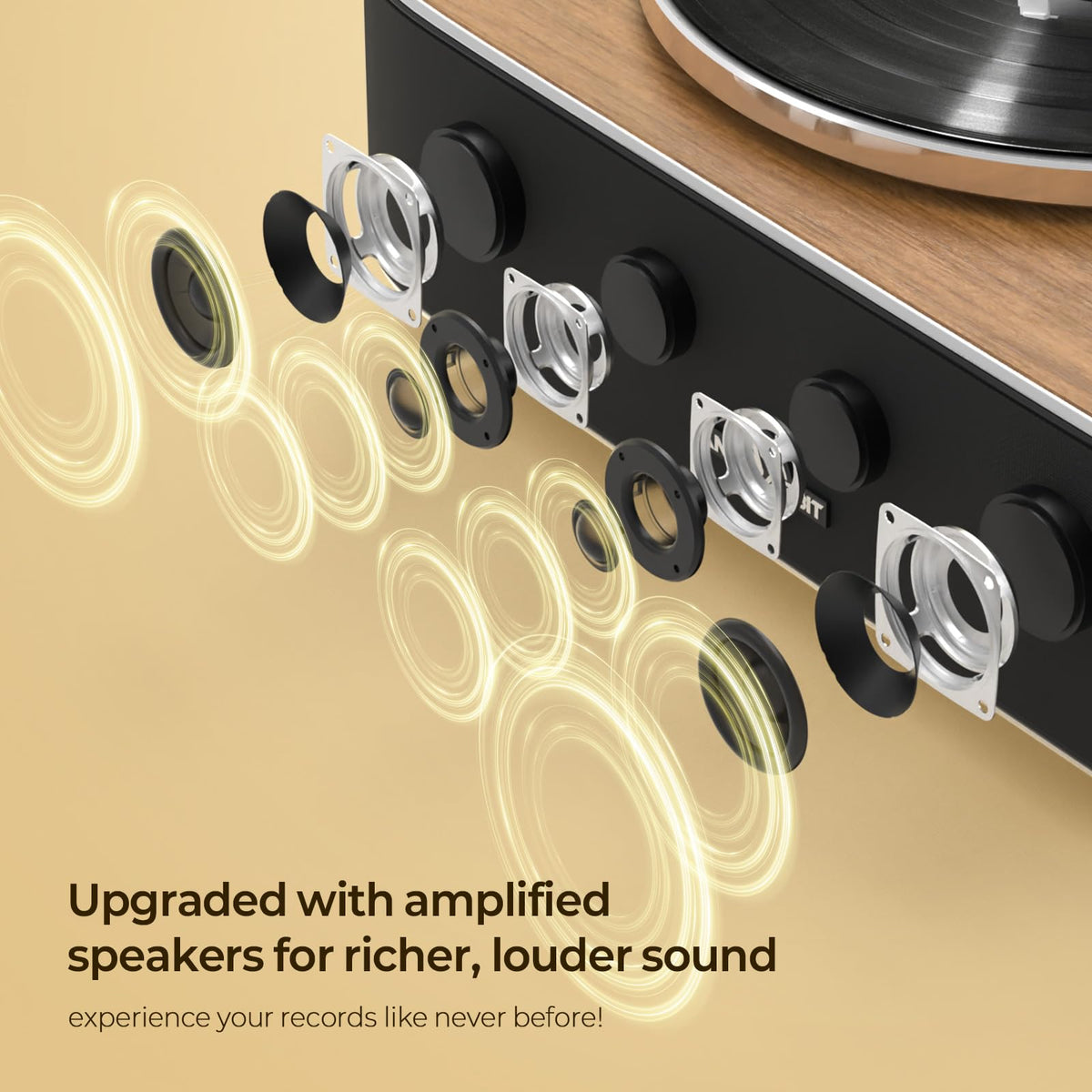 Quad stereo speakers provide immersive, powerful sound for movies and music.