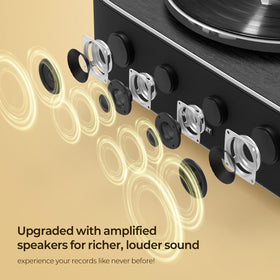 FancyRabbit two-speed 33-45 RPM image demonstrates versatile speed settings for LPs.