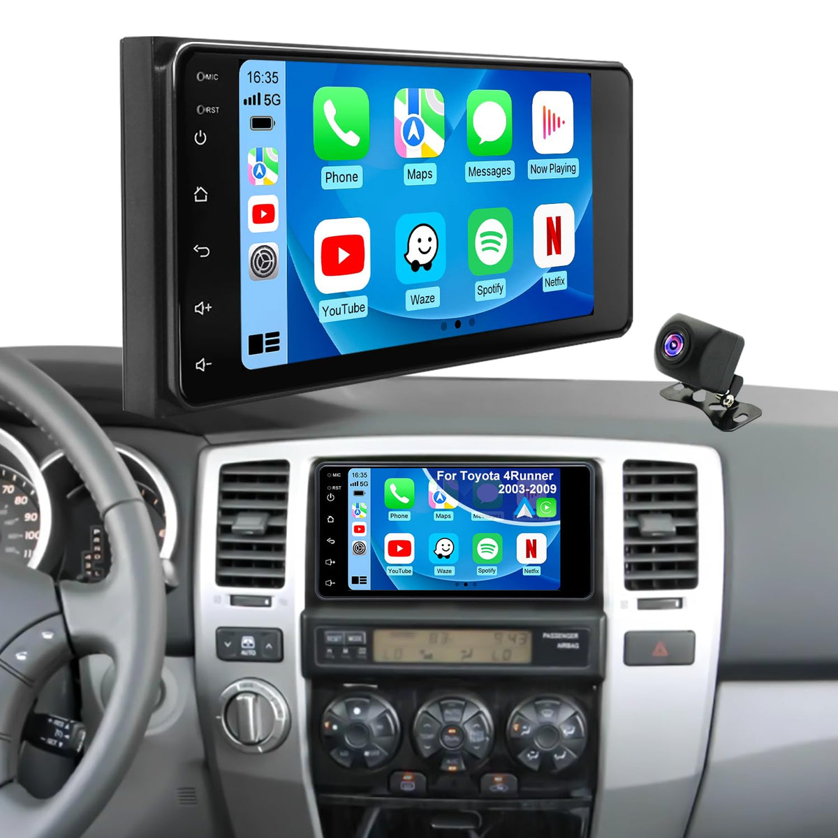 Fancywind 7 inch touchscreen display with CarPlay and Android Auto for safer driving