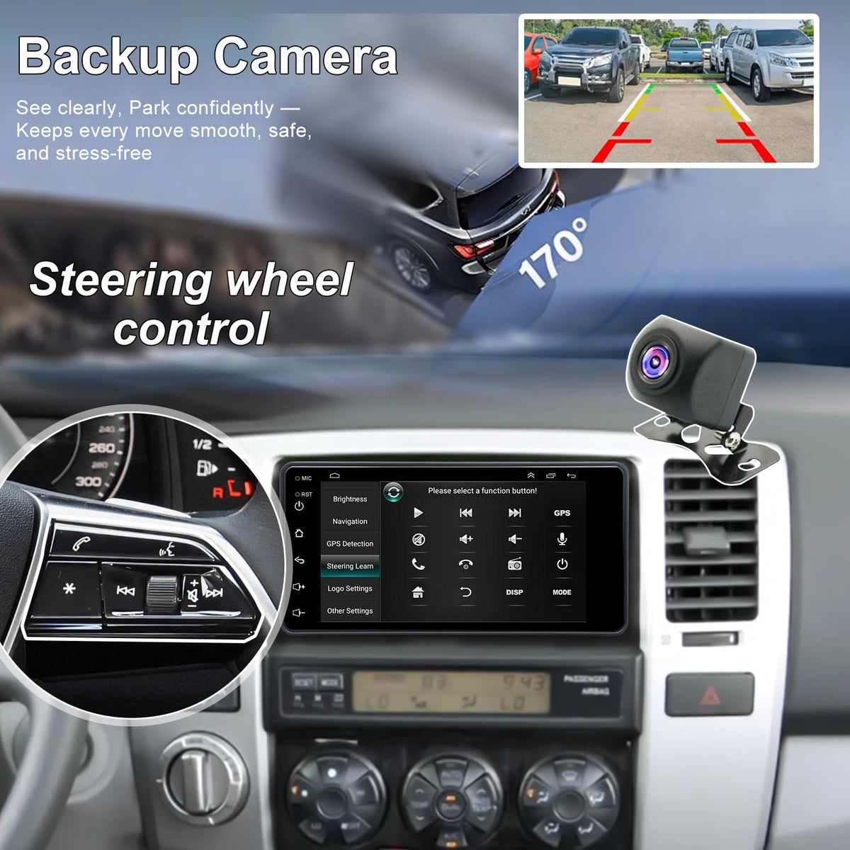 Fancywind steering wheel control enables hands on navigation and calls