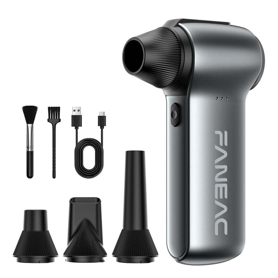 FANEAC duster front view showing compact design and controls for easy cleaning