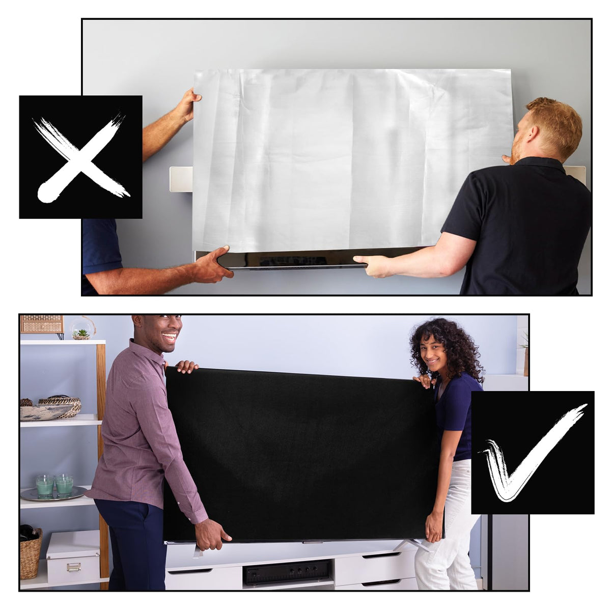 Fanfanwin dust-storage versatility protects frames and mirrors when not in use.