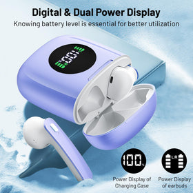Fangflower true wireless earbuds in blue for immersive sound and stable Bluetooth