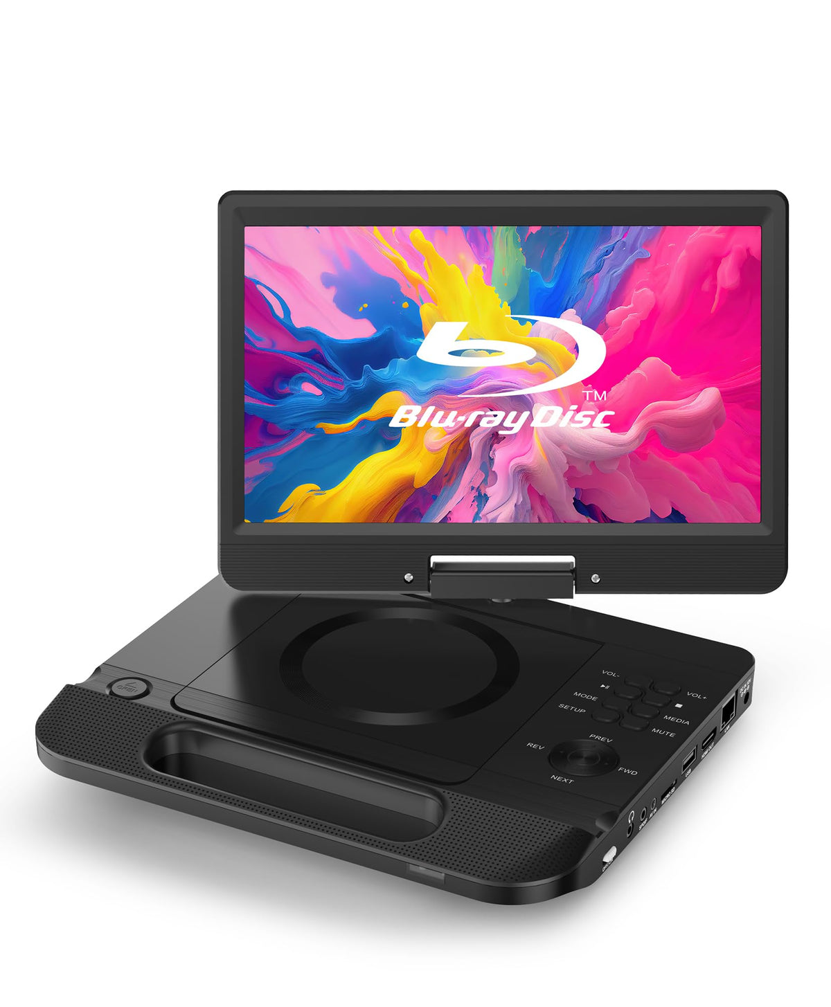 FANGOR 12.5-inch portable Blu-ray screen for on-the-go viewing with vivid color and clarity