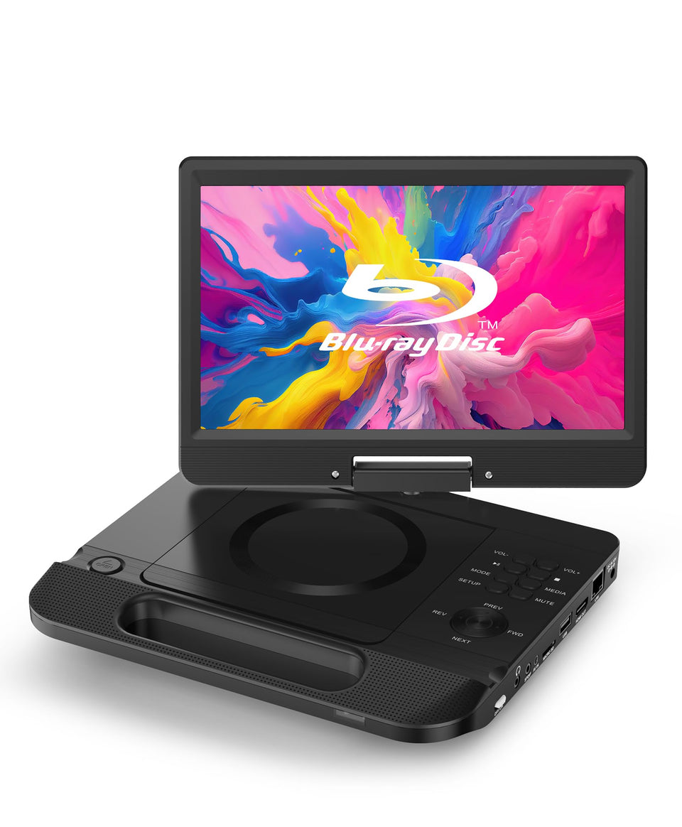 FANGOR 12.5-inch portable Blu-ray screen for on-the-go viewing with vivid color and clarity