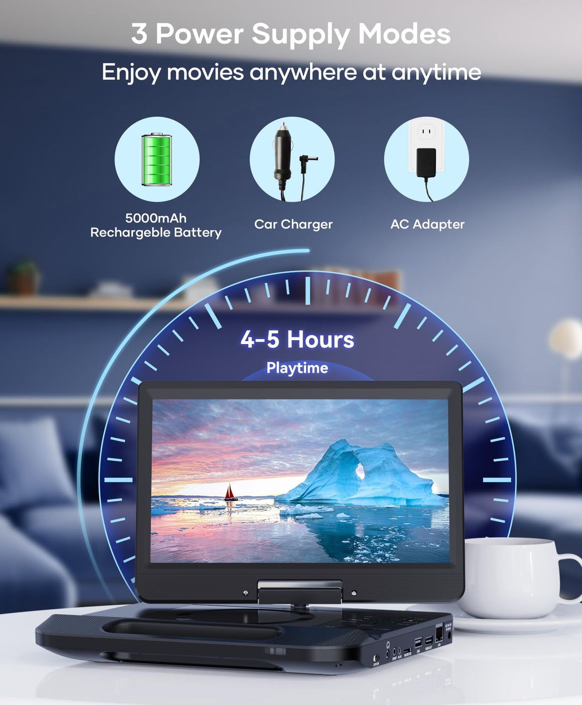 FANGOR 4-5 hour battery life for extended entertainment sessions