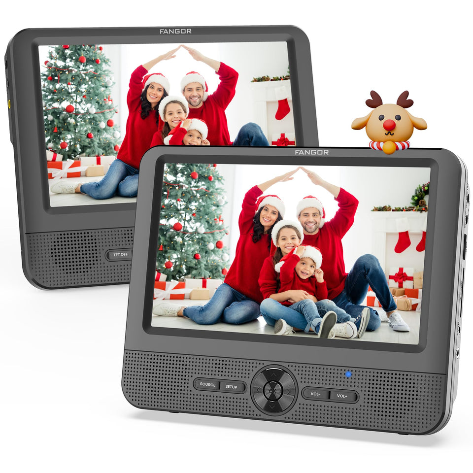FANGOR 7.5-inch dual car DVD player main unit with portable screen for car rides