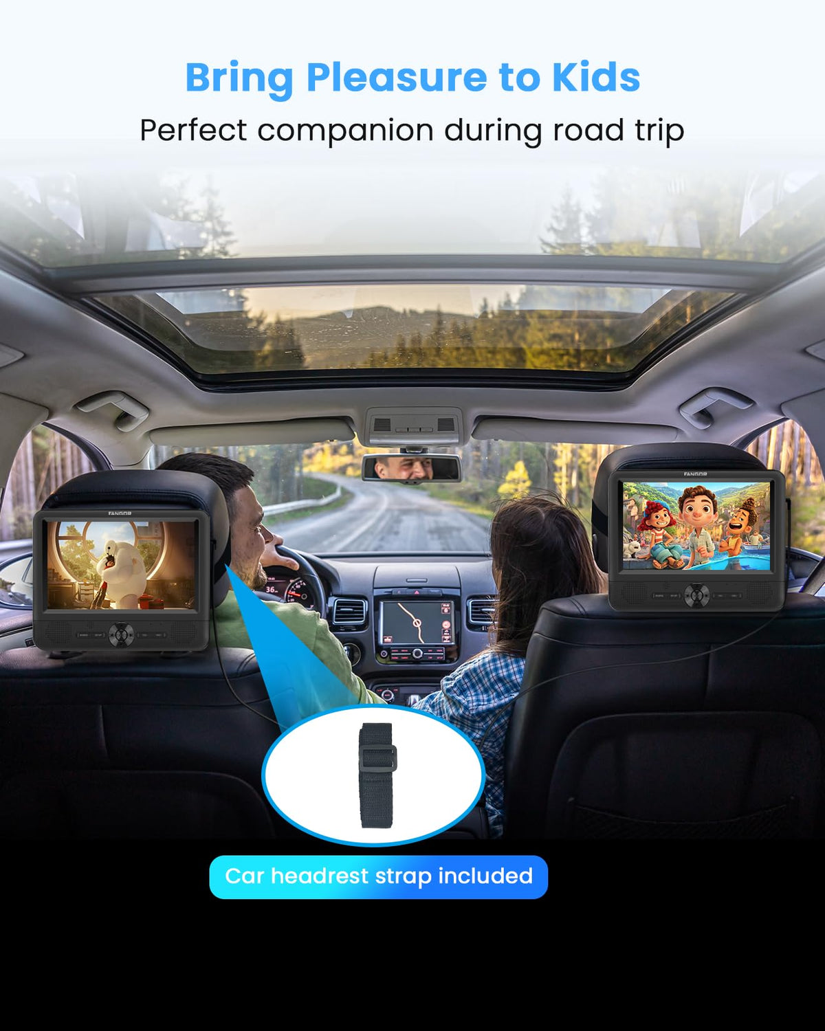 FANGOR compact car charger connection powers the unit during drives