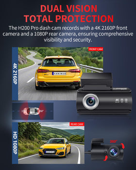 Faninso 3-inch IPS screen showing footage for easy in-car review benefit