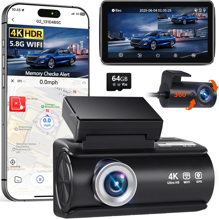 Faninso front camera with 3-inch screen showing clear road view benefit: easy live review