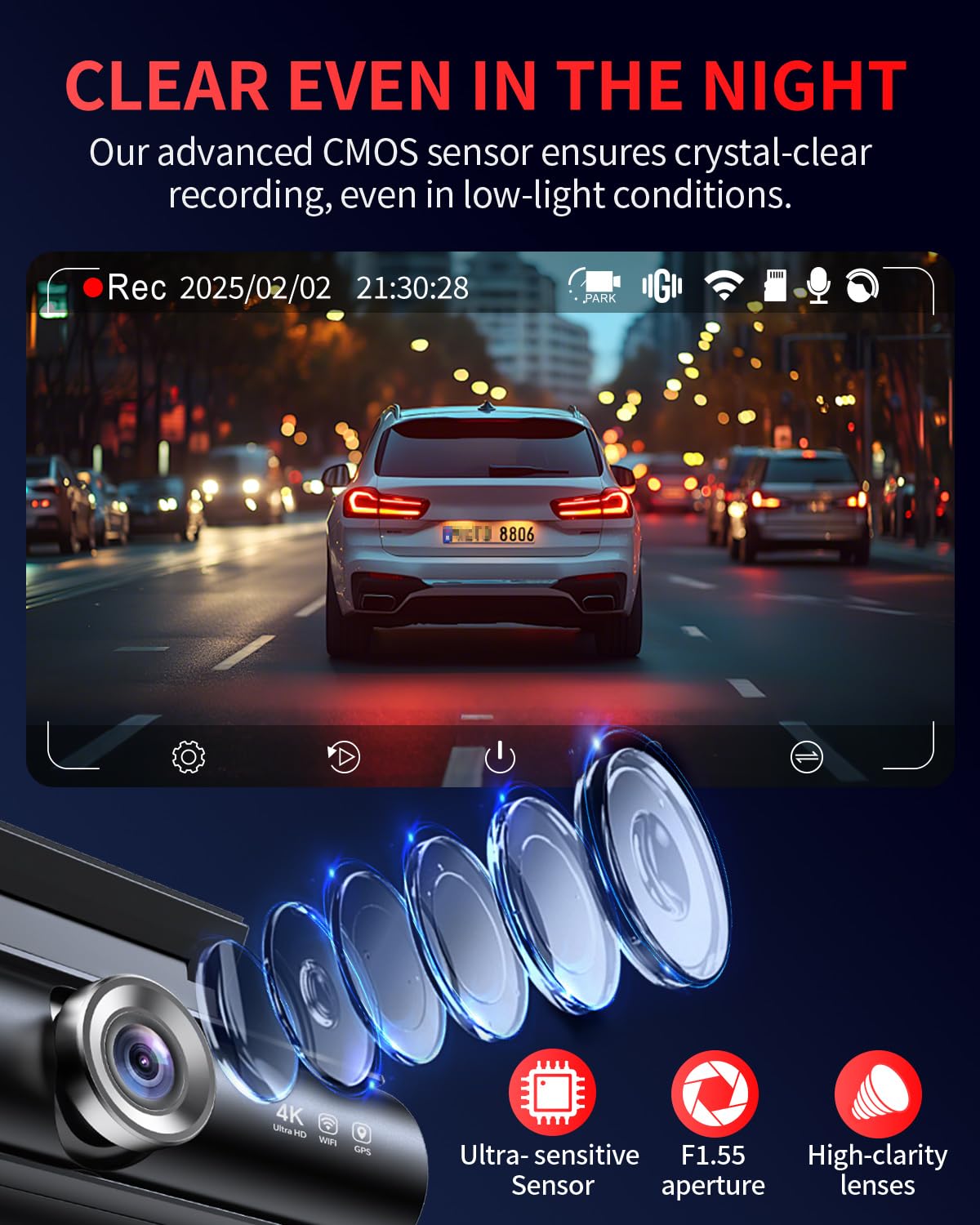 Faninso dash cam mounted on dashboard illustrating neat installation benefit