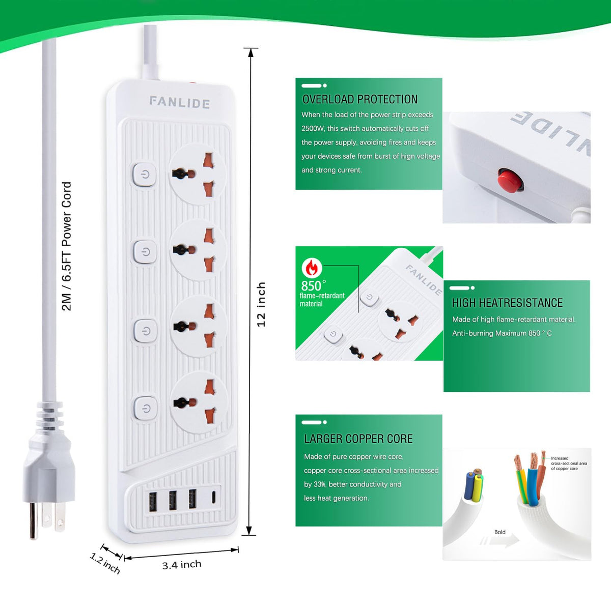 FANLIDE childproof safety cover protects little fingers from sockets