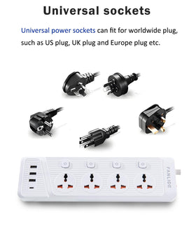 FANLIDE power strip with a long 6.5-foot cord for flexible placement and reach