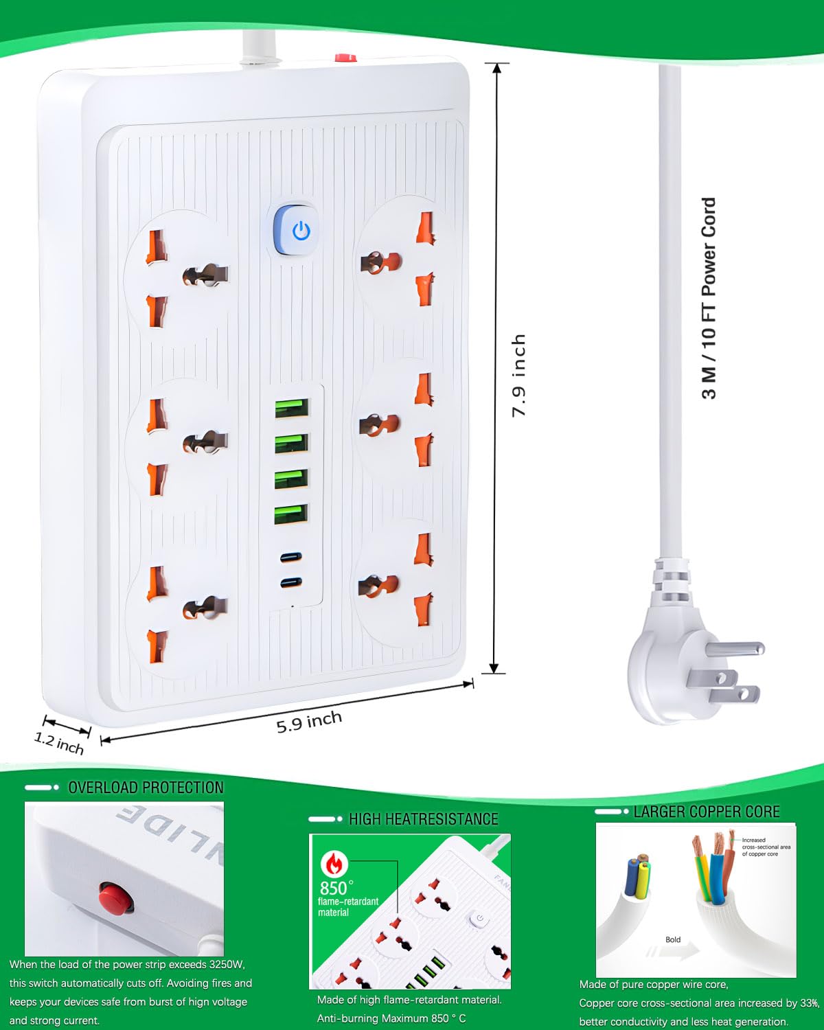 FANLIDE fireproof ABS housing provides durable daily use.