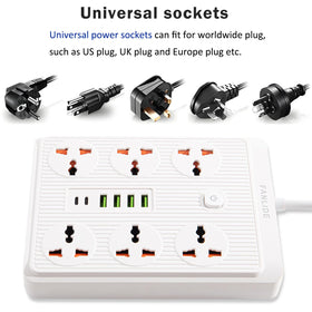 FANLIDE flat plug sits flush behind furniture for neat setups.