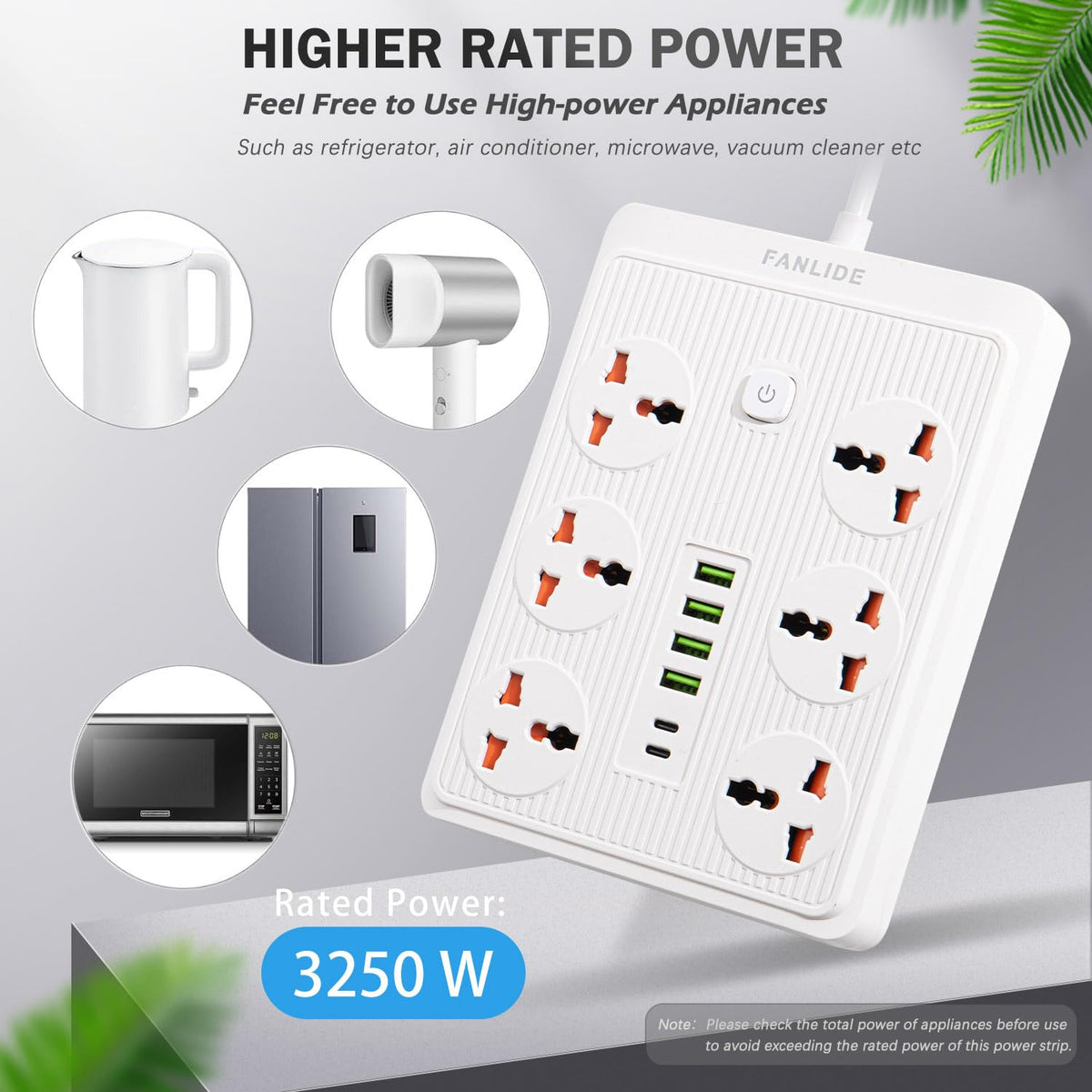FANLIDE surge protection safeguarding connected devices from power spikes.