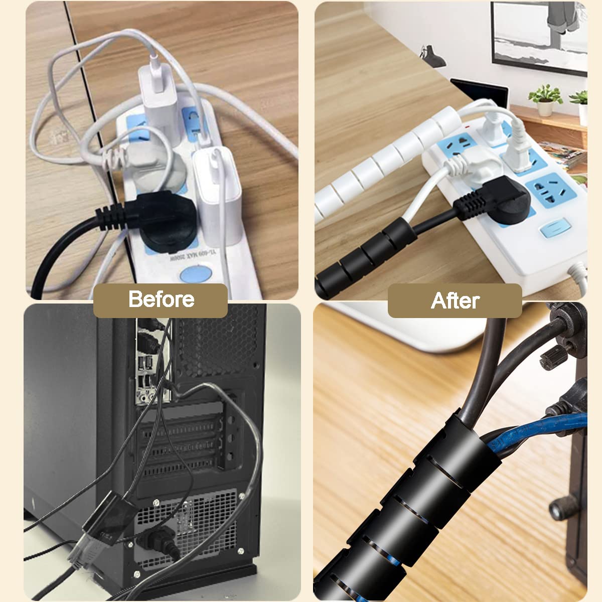 Fanoshon pet-proof demonstration with sleeve protecting wires from chewing