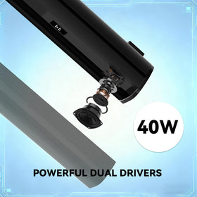 Fansbe Direct sound bar rear ports show HDMI-ARC and optical inputs for versatile connections