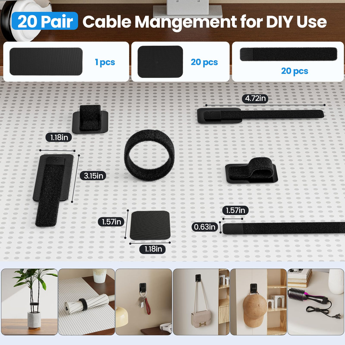 Fansto compact under-desk solution hides wires without crowding.