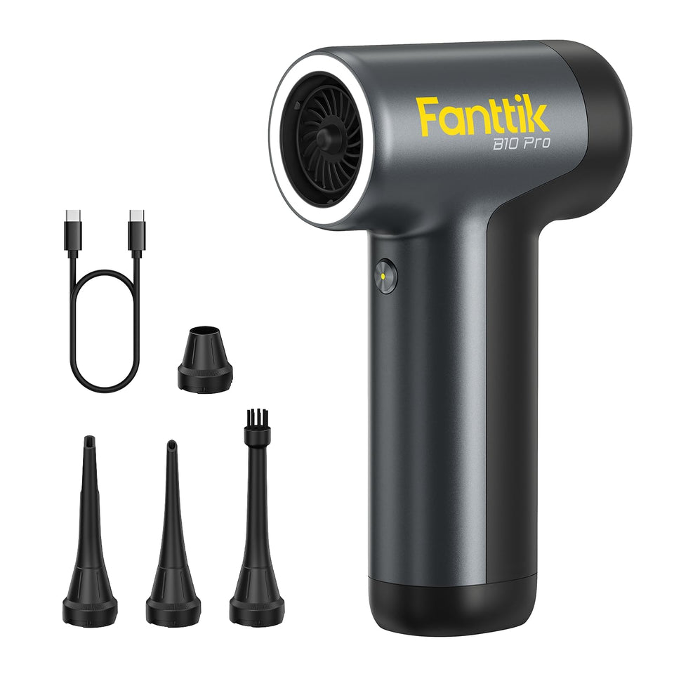 Fanttik B10 Pro front view showing compact blower and ergonomic grip for easy handling