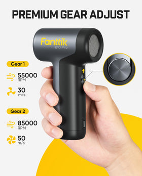 Fanttik B10 Pro illuminated LED ring closeup lighting PC interior for precise cleaning