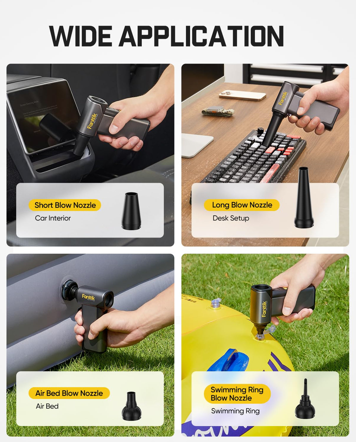 Fanttik B10 Pro Max four nozzles and two brushes for versatility