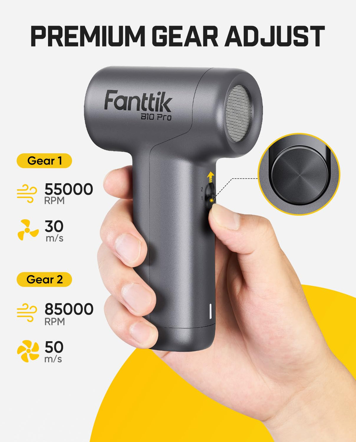 Fanttik B10 Pro ring of nine LEDs illuminating a dark PC interior for clearer cleaning visibility