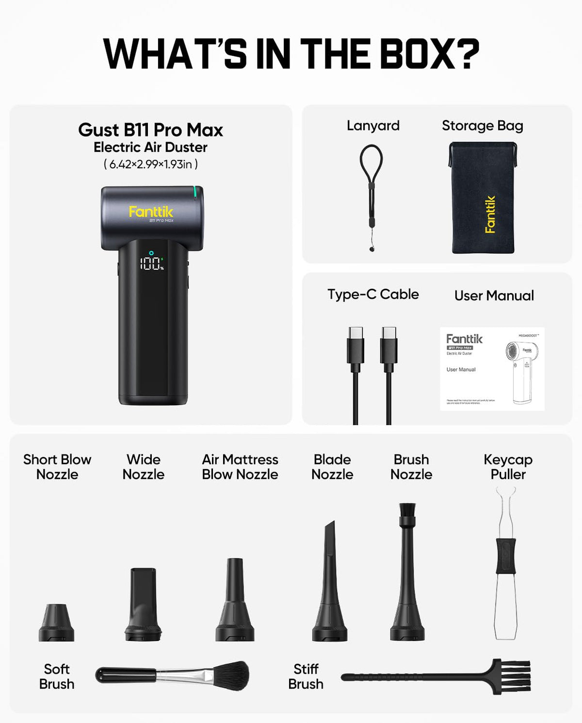 Fanttik B11 Pro Max Type-C cable charges quickly for on-the-go use