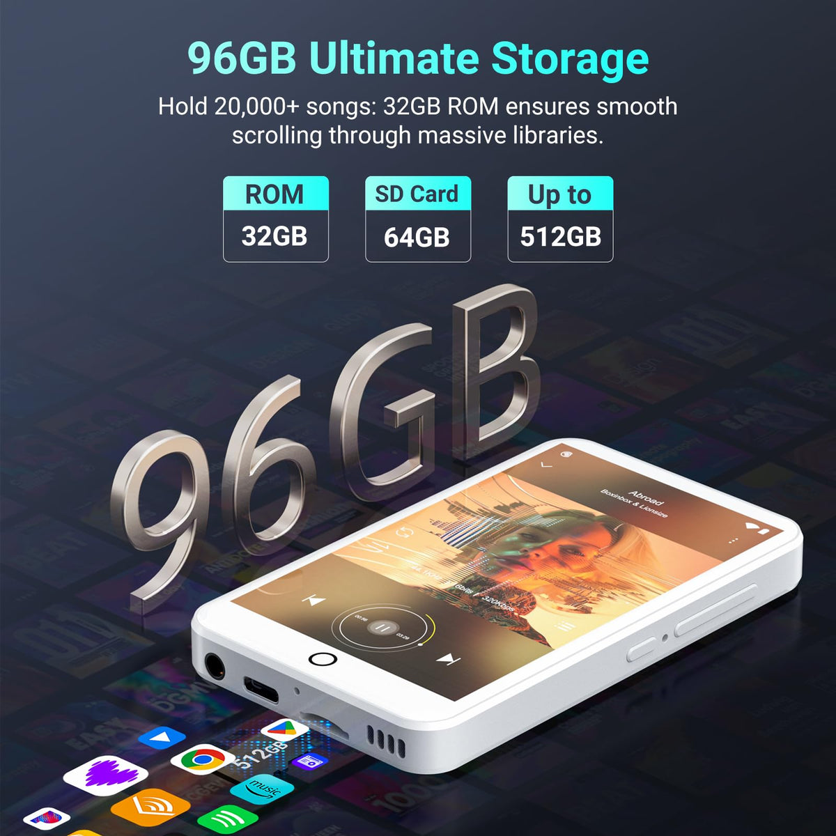 Fanvace 2000mAh battery life for long music sessions