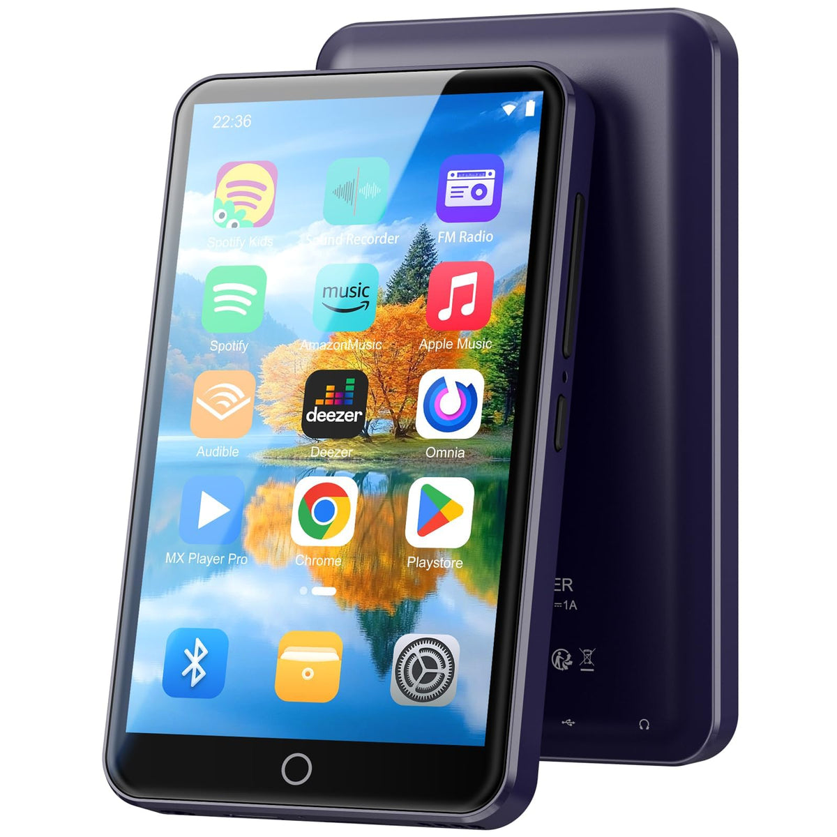 Fanvace 80GB MP3 Player front screen with clear navigation and sleek design