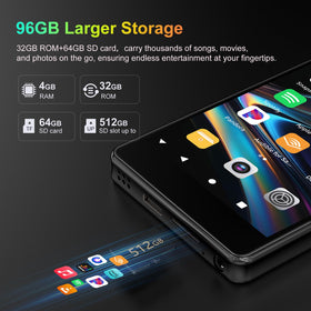 Fanvace 96GB storage with expansion up to 512GB stores thousands of media files.