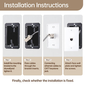 FANYINTY Cat7 cabling concealed to maintain a tidy home or office space.