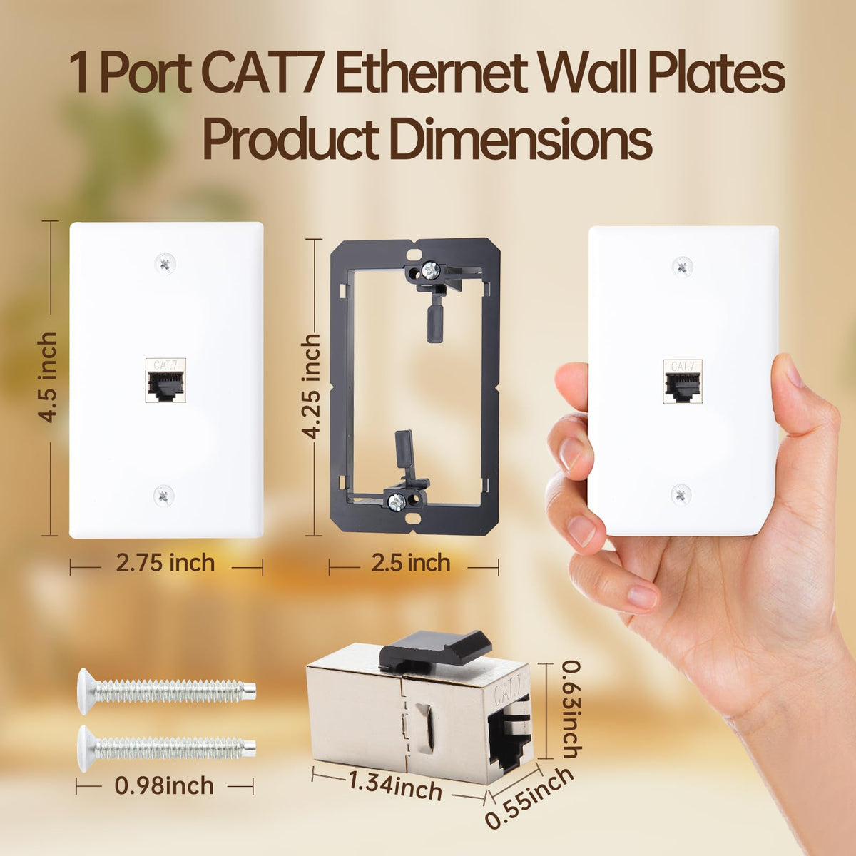FANYINTY 3-pack wall plates with shielded RJ45 jacks ready for setup