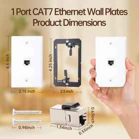 FANYINTY 3-pack wall plates with shielded RJ45 jacks ready for setup