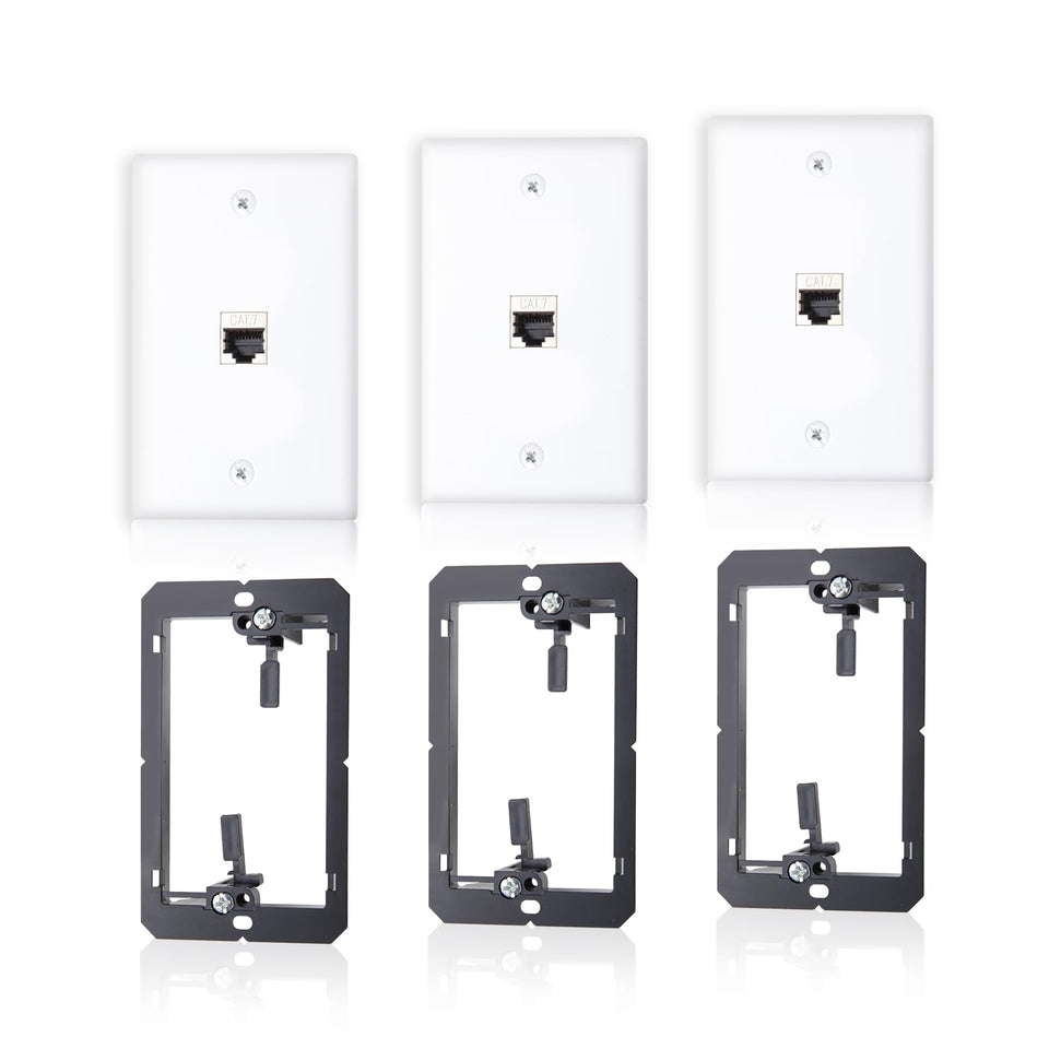 FANYINTY Cat7 wall plate front view with flush install for clutter-free walls