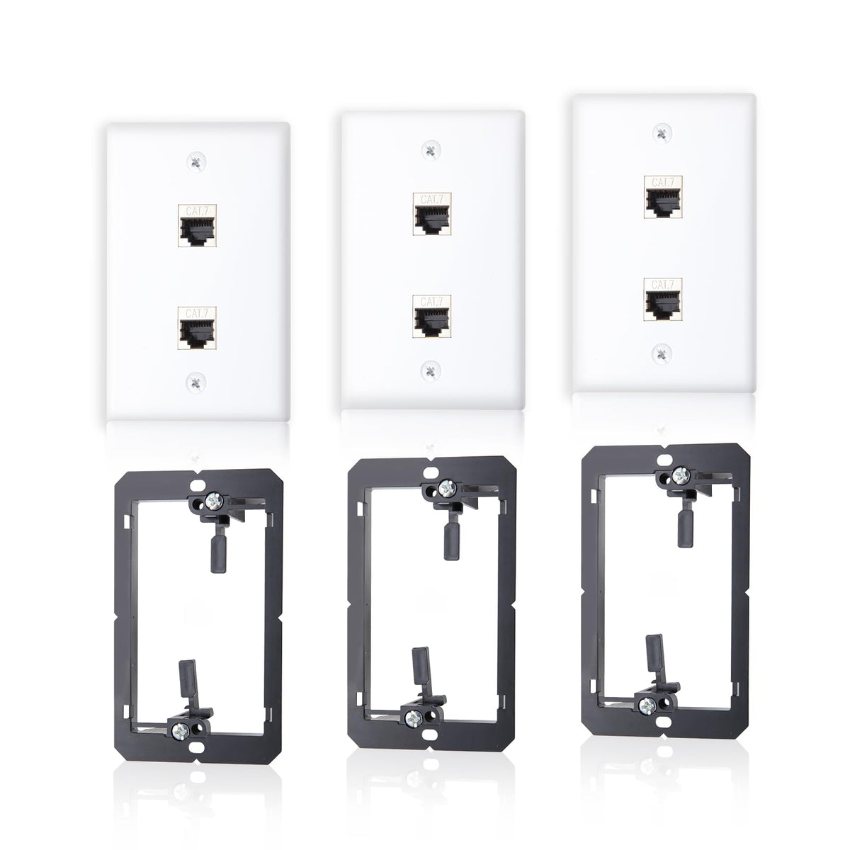 FANYINTY Cat7 wall plate 2-port flush-mount for a tidy network setup.