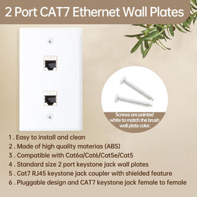FANYINTY flush-fit wall plate hides cables behind walls for a clean look.