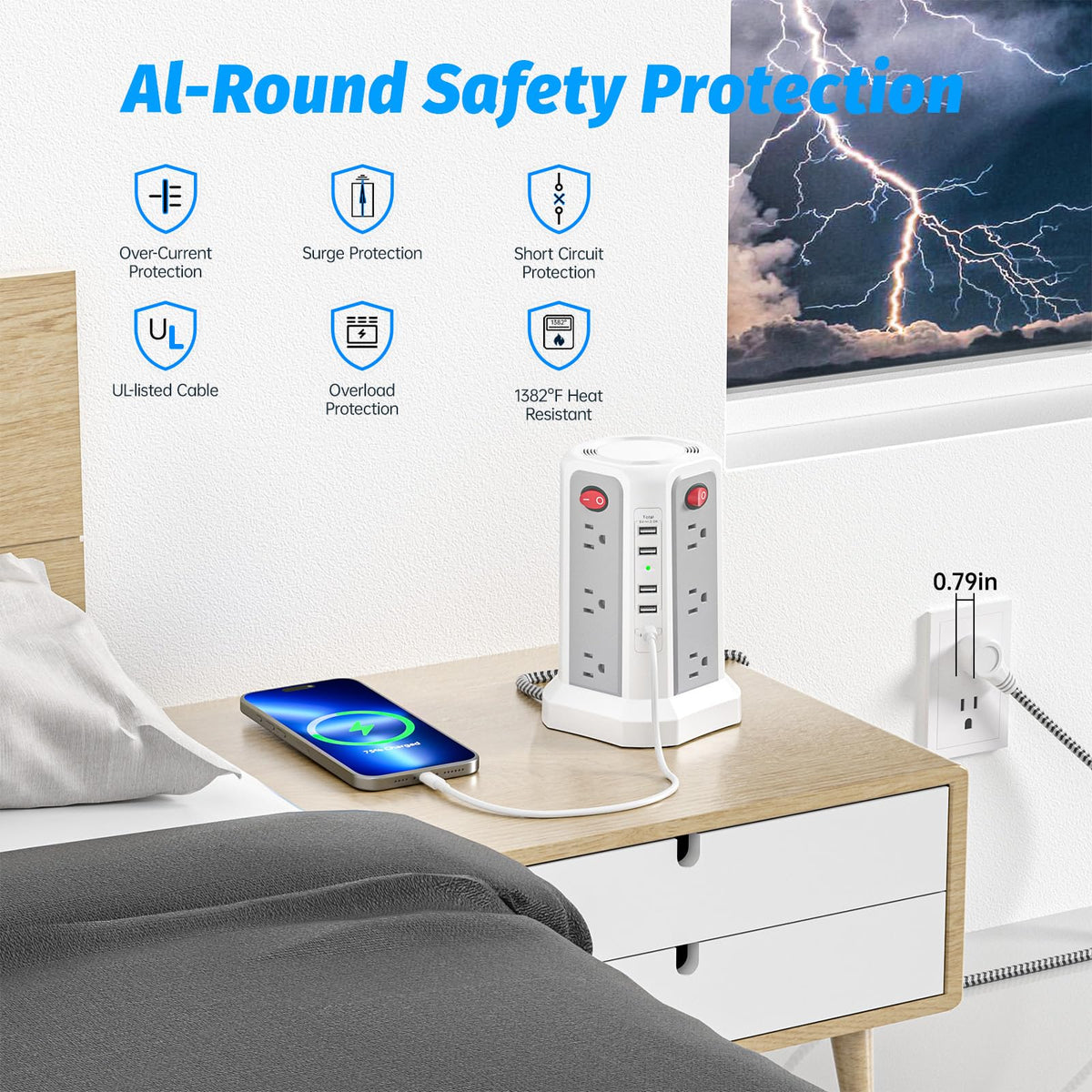 Fararaka braided extension cord delivers safe, durable power for many devices.