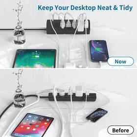 Fararaka desk clamp power strip USB-C PD ports enable fast charging for compatible devices